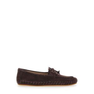 Le Monde Beryl Women Brown Loafers With Bow Detail On The Front In Suede Woman